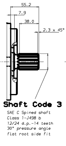 Wymiary wału 03 do T6D