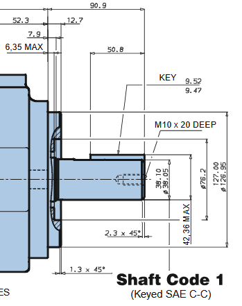 Wymiary wału 01 do T6E