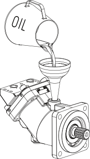 Napełnienie silnika czystym olejem hydraulicznym