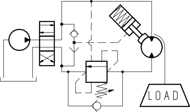Układ z silnikiem hydraulicznym