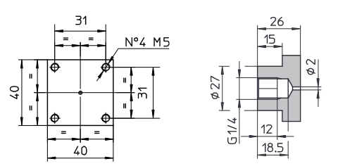 Wymiary adaptera BMF-06
