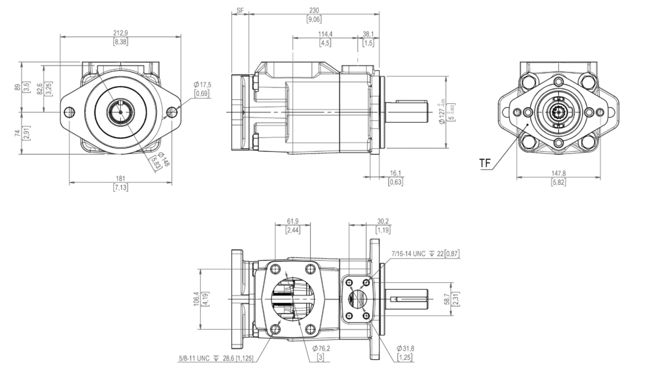 Wymiary pompy TQ04