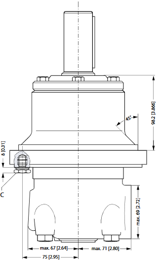 Wymiary silnika OMTW500