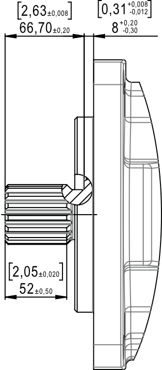 Wymiary wału 15 zębów silnika MA250