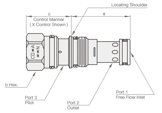 Wymiary zaworu CO2A-T11A-XCN