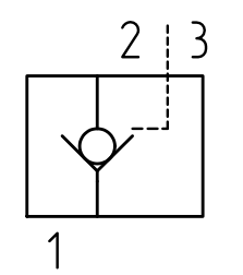 Schemat zaworu zwrotnego sterowanego