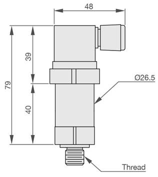 Wymiary przetwornika ciśnienia ST03-40
