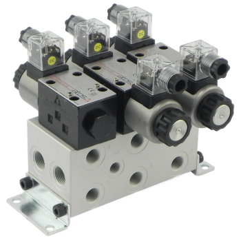 Blok zaworowy NG06, 3 sekcje / 3 section manifild with DCVs