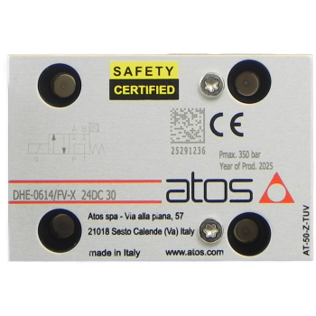 Tabliczka zaworu DHE-0614/FV / Name plate of DHE=0614/FV valve