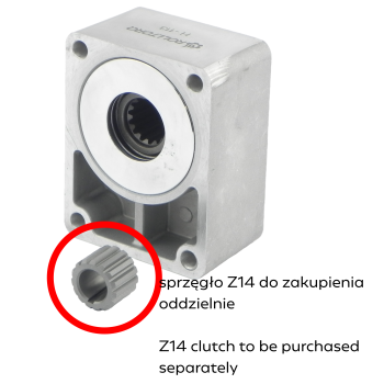 Przystawka łożyskowa ze sprzęgłem Z14 - sprzęgło do zakupienia oddzielnie / Bearing with Z14 clutch - clutch sold separately