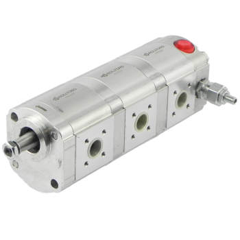 Pompa zębata z zaworem przelewowym / Gear pump with relief valve