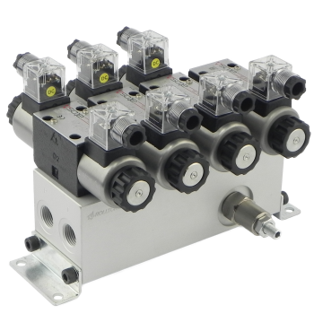 Blok zaworowy NG06, 4 sekcje / 4 section manifild with DCVs