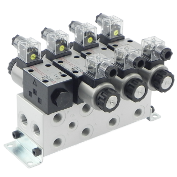 Blok zaworowy NG06, 4 sekcje / 4 section manifild with DCVs