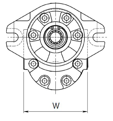 Szerokość korpusu pompy zębatej 
